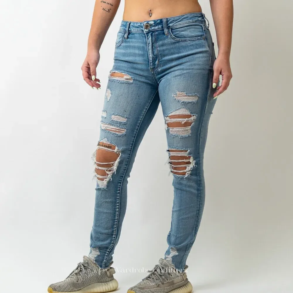 AEO Ripped & Thrashed Jegging Jeans Super Stretch X - Picture 7 of 10